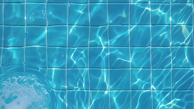 Water texture in a swimming pool with a view of the bottom