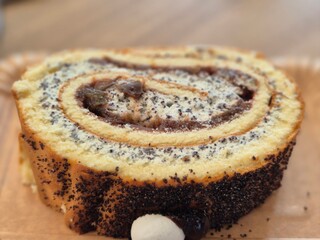 chocolate chip muffin on a plate