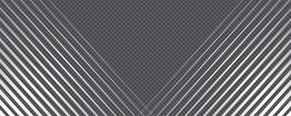 Diagonal line stripe pattern with metallic gradient fade and lattice transition. Gradient transition lattice background forms triangle symmetry with reflective tone on transparent