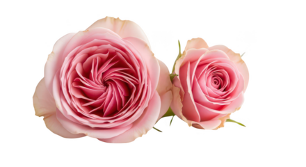 Two Soft Pink Roses Isolated On Black Background