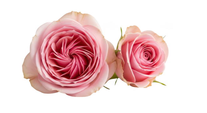 Two Soft Pink Roses Isolated On Black Background