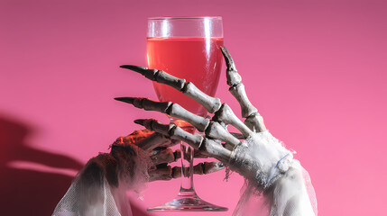  a glass of red wine in the hands of a vampire, AI generated