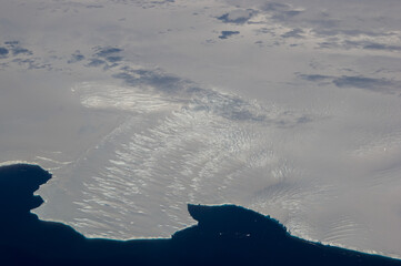 Aerial view of Antarctic glacier