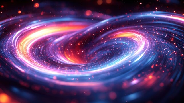 Abstract swirling vortex of vibrant colors