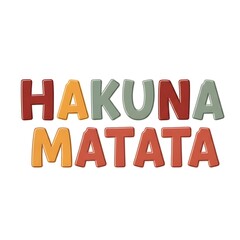 Colorful alphabet blocks spelling out 'Hakuna Matata' in a playful and cheerful arrangement on a plain background