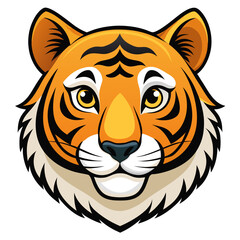 Friendly cartoon tiger face illustration