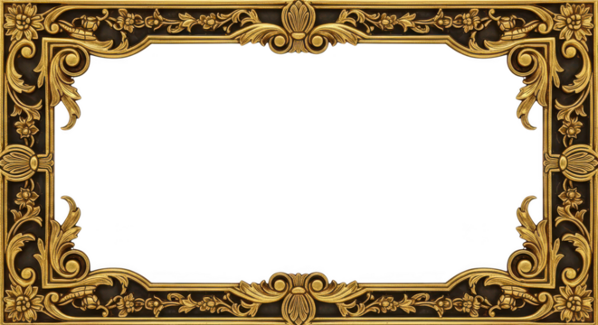 Elegant Gold Ornate Frame With Baroque Floral Design