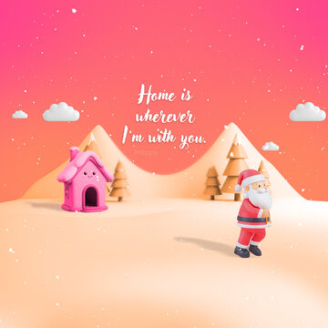 Logo Reveal Christmas Kawaii 3D Santa Square Animation