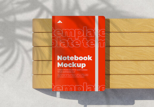 Notebook Mockup with Shadows and Template Palette Design