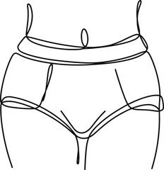 Single Line Women’s Underwear Illustration  Minimalist Continuous Line Panty Vector Design