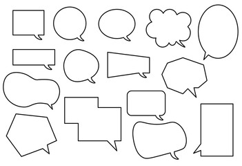 Obraz premium Set of various speech bubble outlines for design templates and communication graphics
