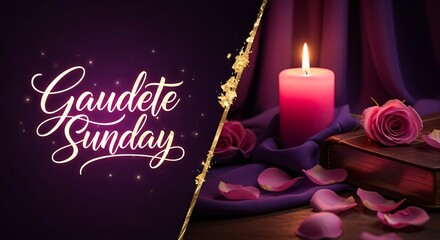 Gaudete Sunday Candlelight Reflection – Rejoice Advent Pink Rose & Spiritual Hope Image