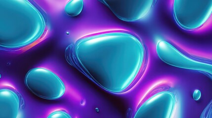 abstract neon liquid texture in vibrant purple and cyan 80s retro pattern background with glowing effect