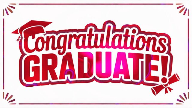 Celebrate a milestone with this vibrant tunnel video loop featuring the word Congratulations illuminating a graduates achievement