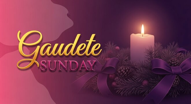 Gaudete Sunday Candlelight Celebration Advent Wreath Purple Third Sunday of Advent Joyful Hope Image