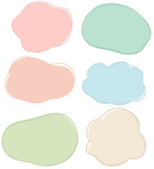 colorful abstract shapes with smooth, rounded edges., organic blob hand drawn, The shapes vary in size and color, creating a visually appealing composition