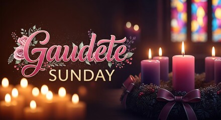 Gaudete Sunday Candles Advent Wreath Third Sunday of Advent Rejoicing Christian Celebration Hope