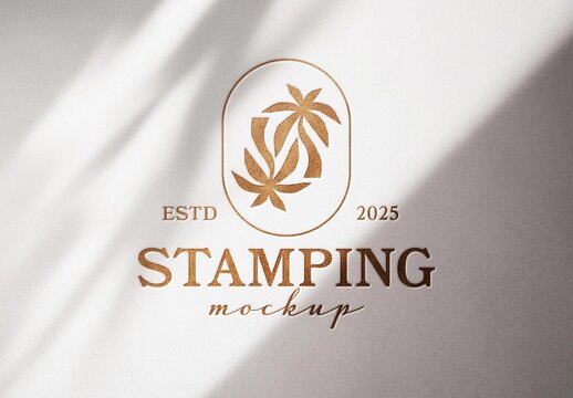 Foiled Stamp Text & Logo Mockup