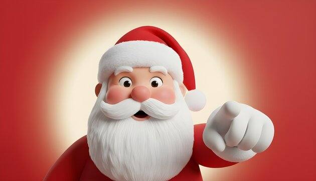  Direct Santa Claus Pointing at Viewer in a Spotlight