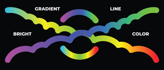 Vibrant gradient lines flow with bright colors abstract pattern