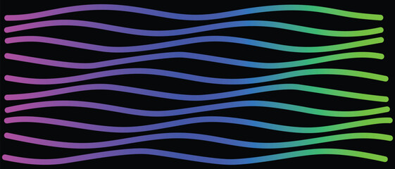 Flowing wavy lines with a vibrant gradient of purple blue and green