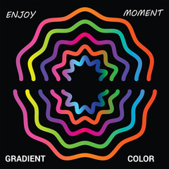Vibrant abstract wavy lines forming a concentric pattern design