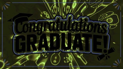 Celebrate achievement with bright colors and positive energy in a vibrant tunnel video screensaver featuring a graduation theme