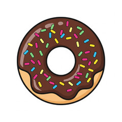 Chocolate donut vector icon isolated