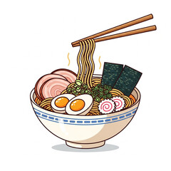 Ramen noodle bowl vector illustration