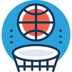 Basketball Hoop And Ball Icon Sports Recreation Score Game Activity Competition Match Round Fun Play Athletic Win Goal Score Court Hoop Net Sport Athleticism Scoreboard Victory Netball Round Ball