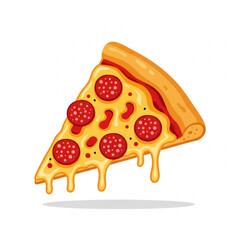 Cheese pizza slice vector icon isolated