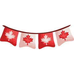 Canadian Maple Leaf Flag Bunting Banner Red White For Canada Day Celebrations Decoration And Patriotic Events