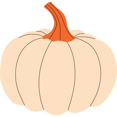 A Light Orange Pumpkin With A Thin Orange Stem On A Transparent Background Simple Isolated Object Autumn Harvest Element