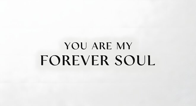 Inspirational quote on a plain background reading 'You are my forever soul' in elegant black font, ideal for motivational or romantic themes