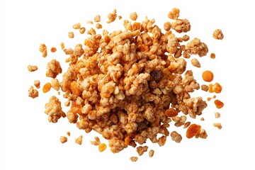Crunchy Granola Cluster on White Background