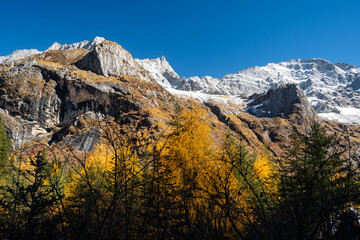 mountain landscape with snow