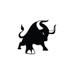 big bull with beautiful horns logo vector