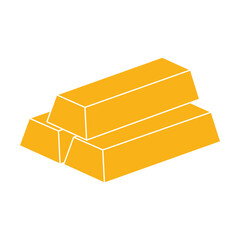 Gold bar icon vector. Gold bar bricks, metal bars symbol. Silhouette of gold bar design for logo, app, business, ui, ux design. Vector illustration.
