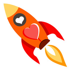 Expressing Love & Joy - Heart Icon Rocket