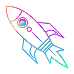 Gradient Outline Rocket - Creative Startup & Innovation