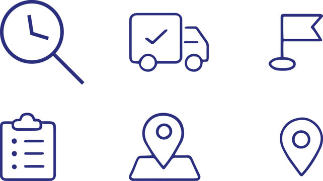 Order Tracking Line Icons Pack - Delivery & Logistics Vector Icons