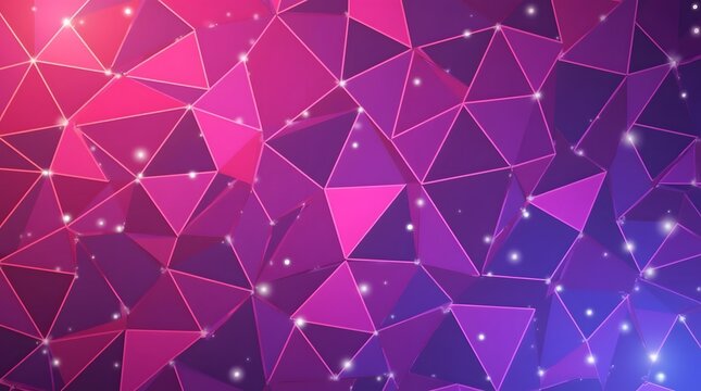 Vibrant pink and purple abstract geometric background for modern designs and futuristic with sparkling glitter effects