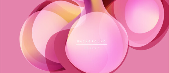 Abstract pink design. Overlapping circles create dynamic flow. Modern background suitable for various projects. Soft gradients, elegant composition.