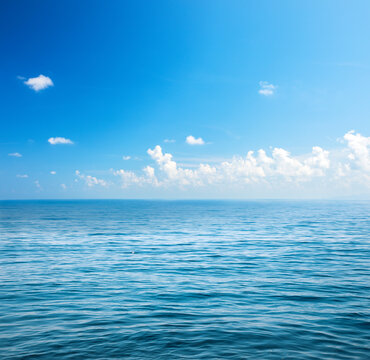 Beautiful tropical sea and cloudy sky