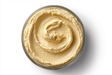 Creamy Hummus Dip Top View Bowl