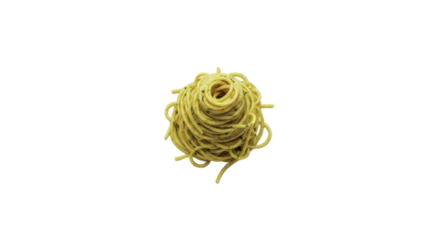 Cooked Spaghetti Nest on a Light Yellow Background Food Illustration