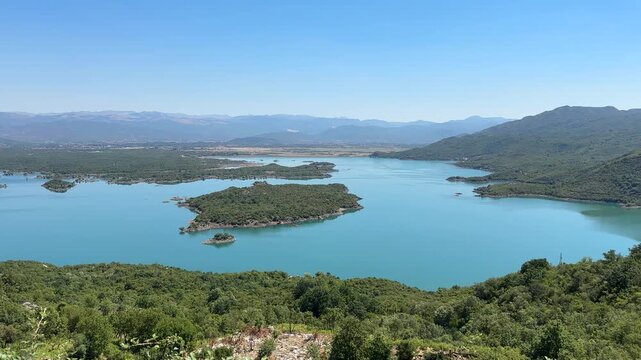 Panoramic view of Slano jezero (Salt Lake) in Montenegro