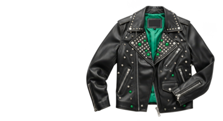 Studded Jacket Chic Edge Meets Emerald