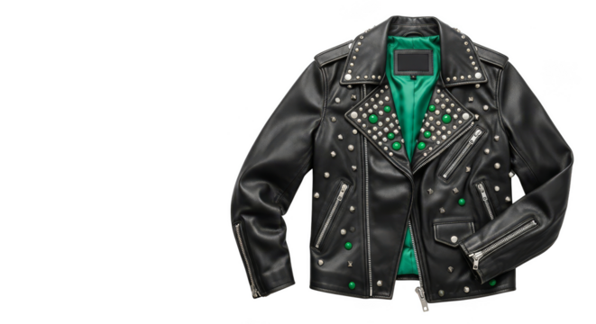 Studded Jacket Chic Edge Meets Emerald