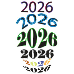 2026 Happy New Year Text Bundle &ndash; Stylish Typography Pack